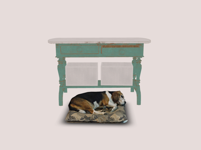 Side Table With  Dog