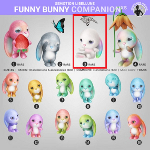 3. SEmotion Libellune Funny Bunny XS Companion RARE