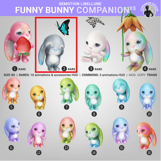 2. SEmotion Libellune Funny Bunny XS Companion RARE