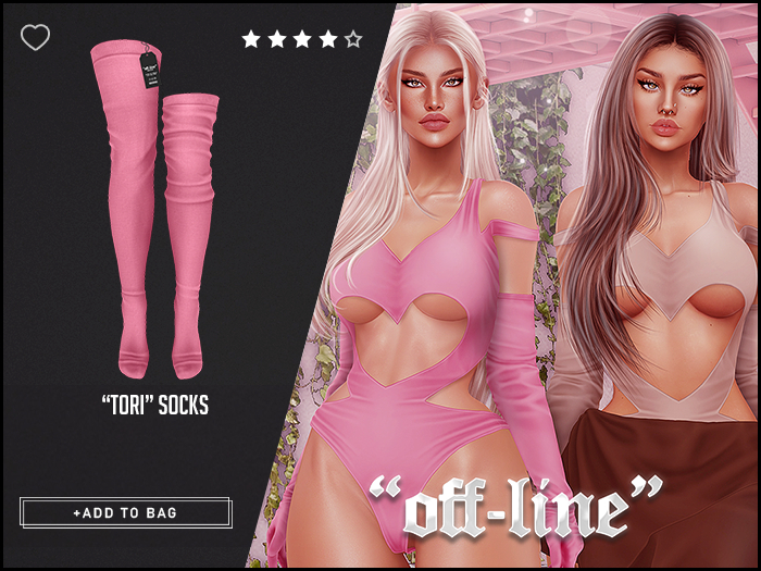 "Off-Line" x "Tori" Socks / Rose
