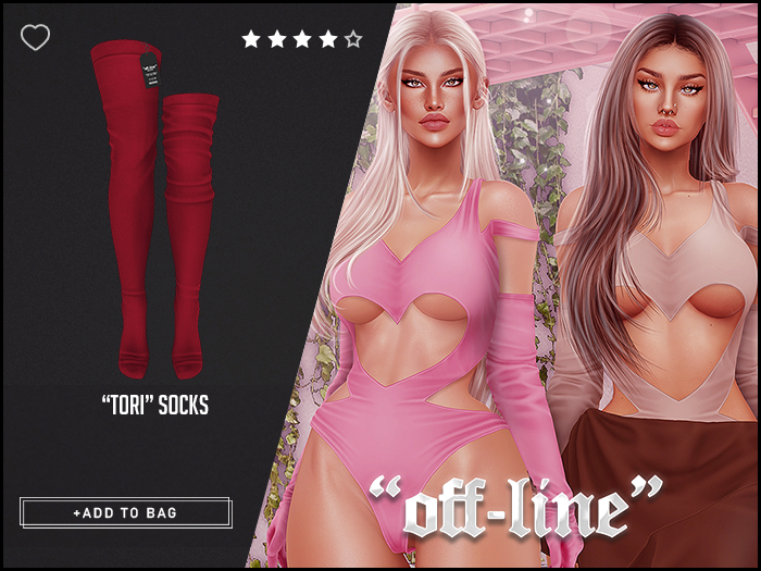 "Off-Line" x "Tori" Socks / Cherry