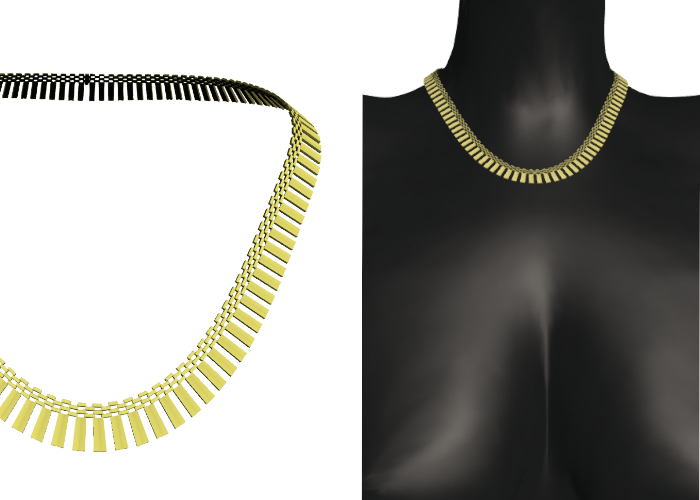[JD] Women's Gold Panel Necklace