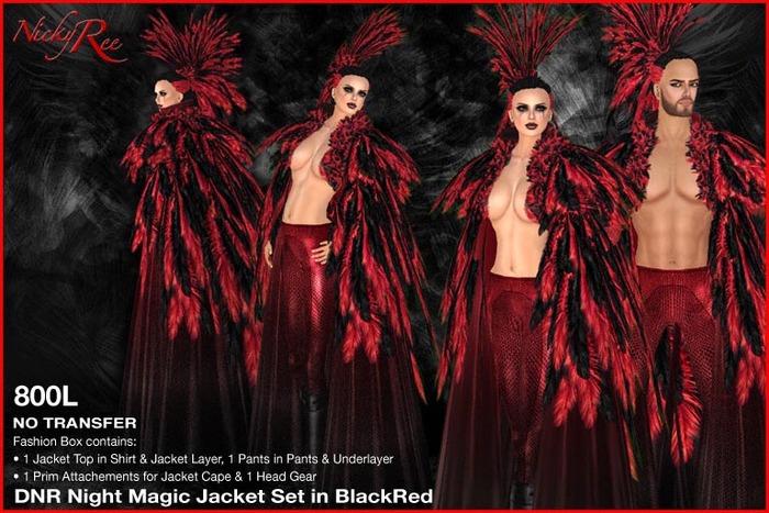 *DNR* Night Magic Jacket in BlackRed
