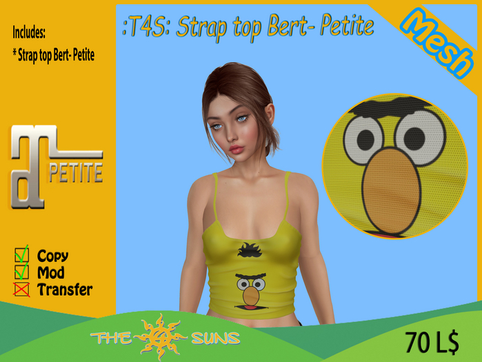 :T4S: Strap top Bert- Petite
