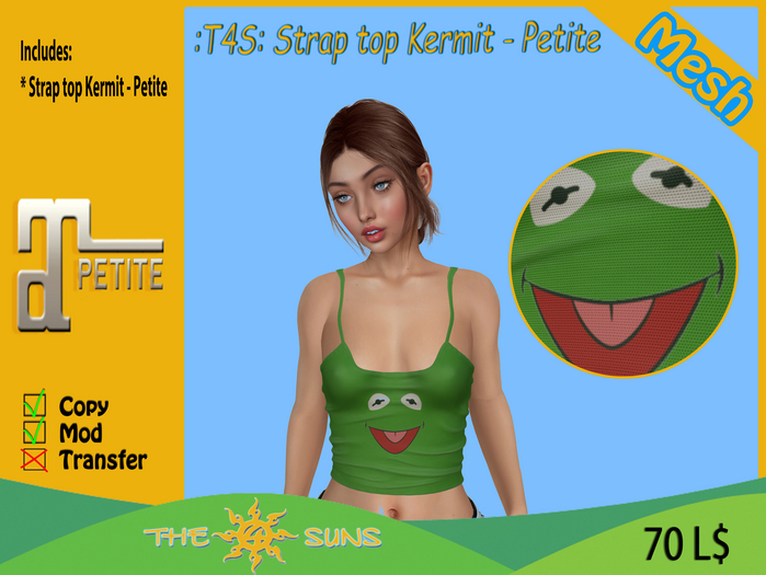 :T4S: Strap top Kermit - Petite