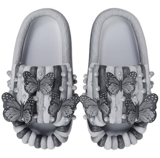 #UNIVERSA - Couture Butterfly Slippers - Black