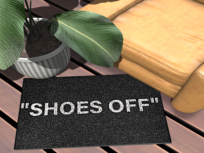 [G A L O R E] "SHOES OFF" RUG- BLACK