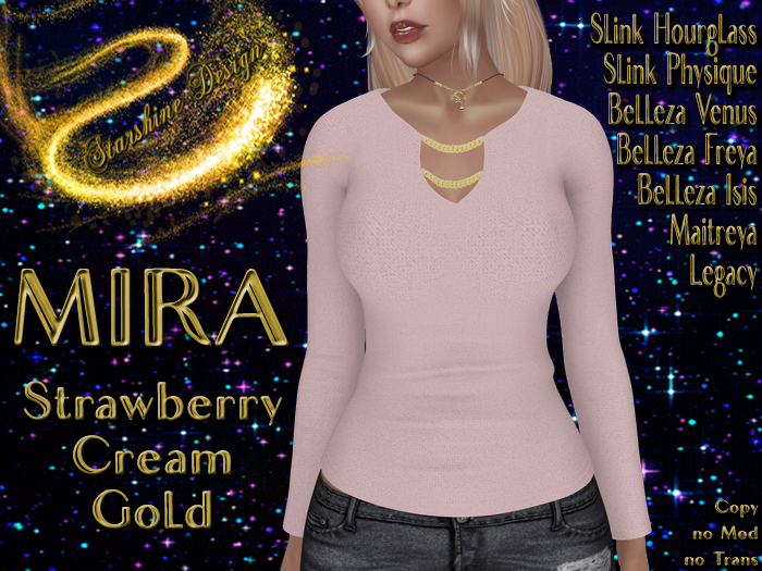 ~✯SD✯~ MIRA SHIRT [STRAWBERRY CREAM~GOLD]