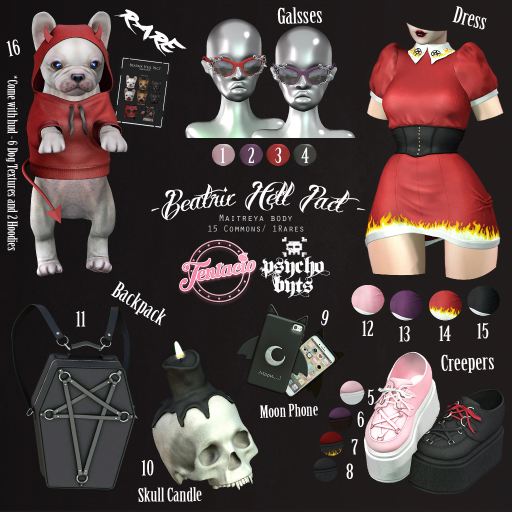 3 Tentacio & .{PSYCHO:Byts}. Beatrix Hell Pact - glasses Rd BOX