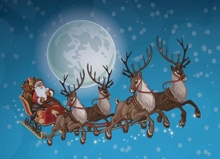 flying reindeer Rug