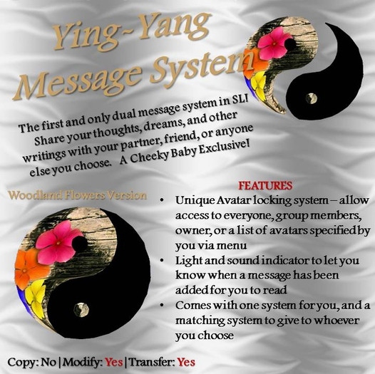 Woodland Flowers Ying/Yang Message System