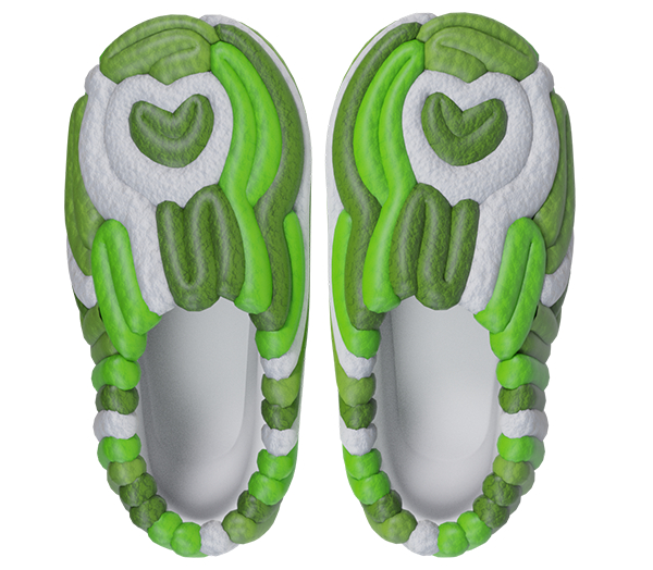 #UNIVERSA - Couture Heart Slippers - GREEN