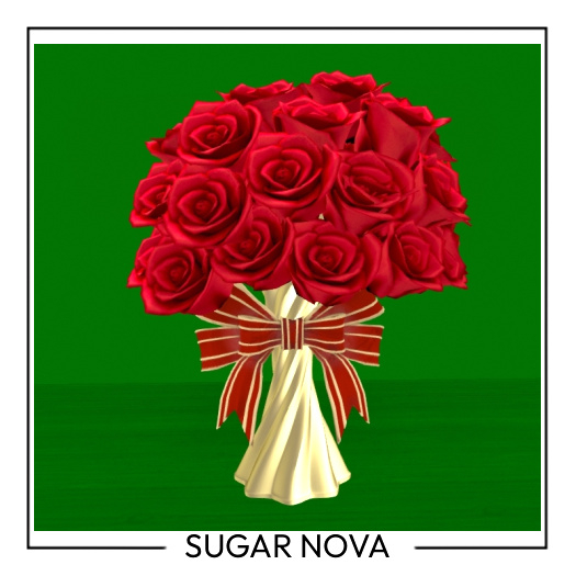 SN - Christmas Roses - Gold Vase and Ribbon with 2 Dozen Roses for Xmas