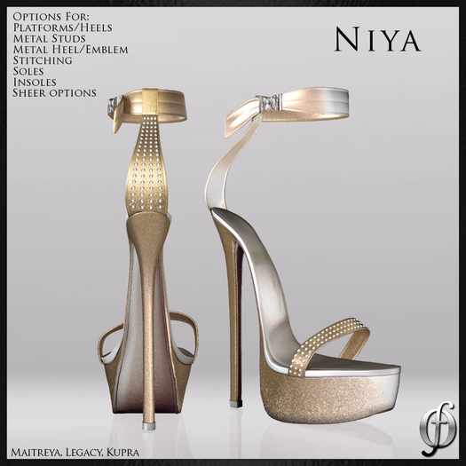 Felicity - Niya Stilettos (Gold 4) Shoes Platform High Heels Sandals Maitreya Legacy Kupra