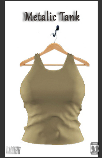 {LD}Clothing-Metalic Tank-Beige