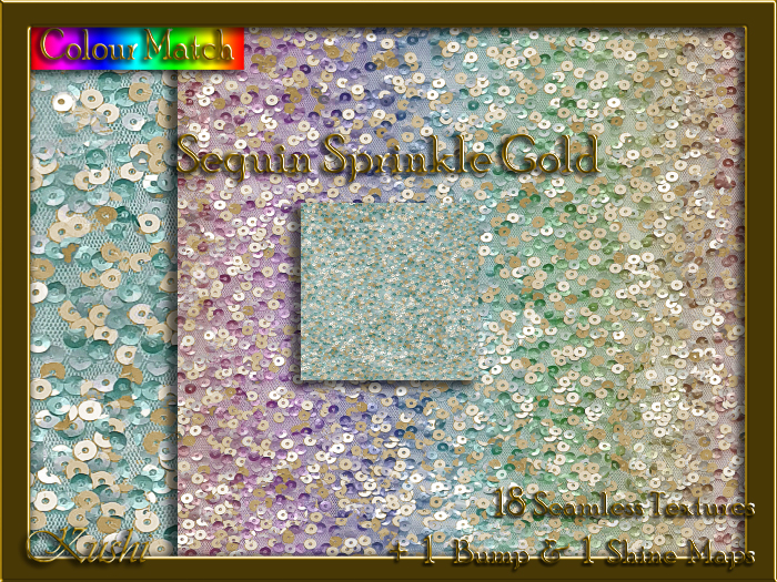 Second Life Marketplace - Sequin Sprinkle Gold Seamless Texture Pack