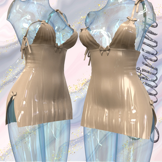 Beige PVC Latex Dress