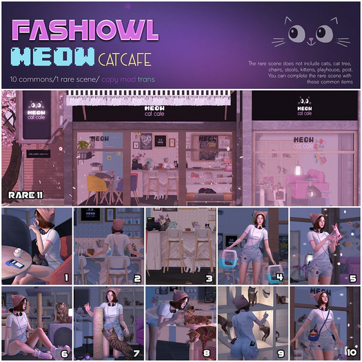 11. Fashiowl - Meow CatCafe - RARE