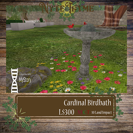-Nytethyme- Cardinal Birdbath Box