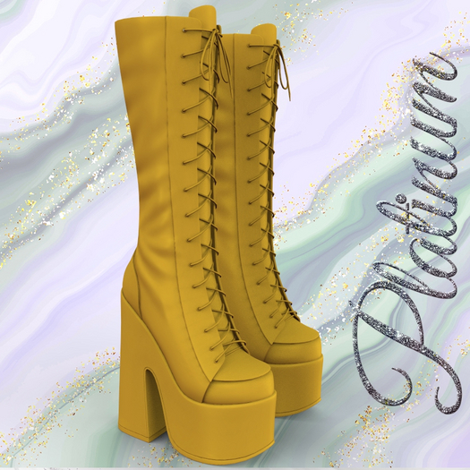 Yellow Laced Boots