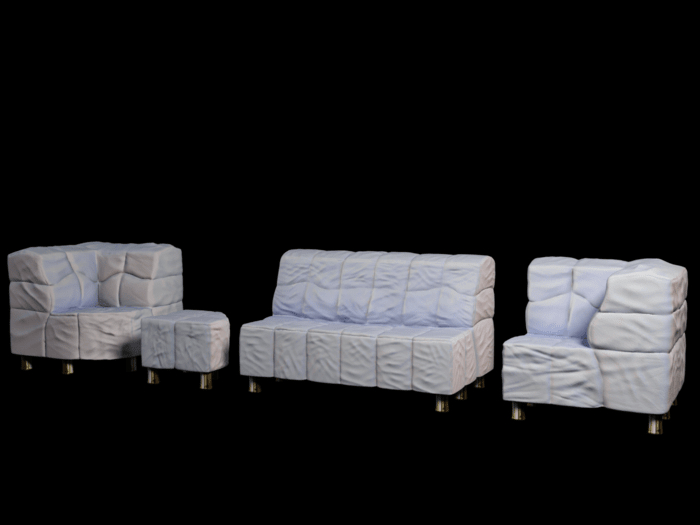 Fat Decor Sofa White/Gold (Customizable)