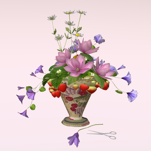 Vase of Magnolias & Strawberries