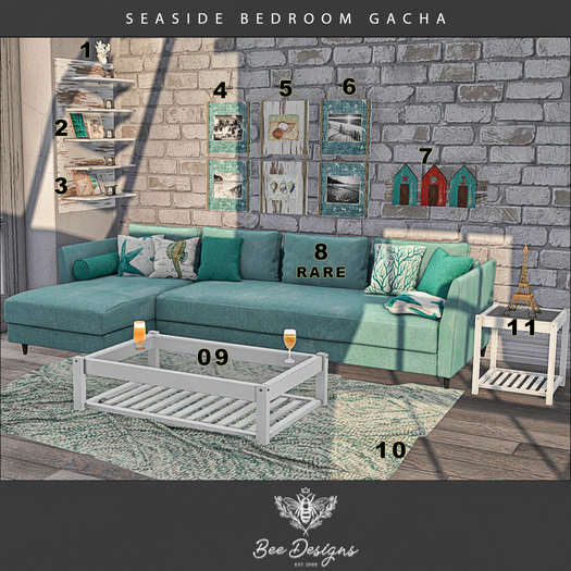 08 Bee Designs Seaside Bedroom RARE