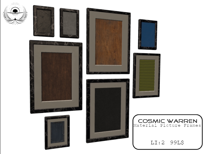 Cosmic Warren Material Display Frames