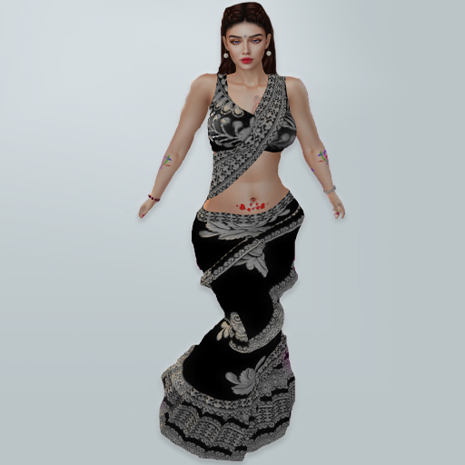 M Saree 03 L Grey Thread Design