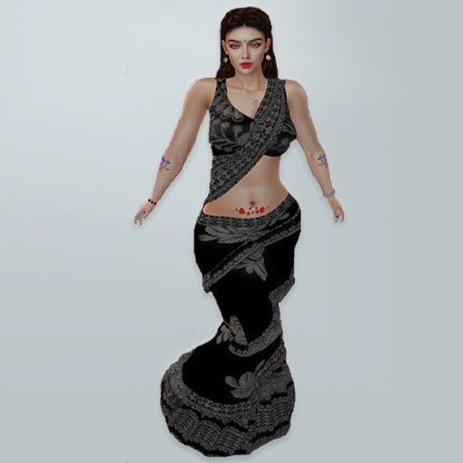 M Saree 04 D Grey Thread Design