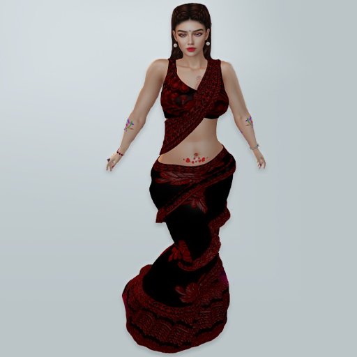 M Saree 05 Maroon Thread Design