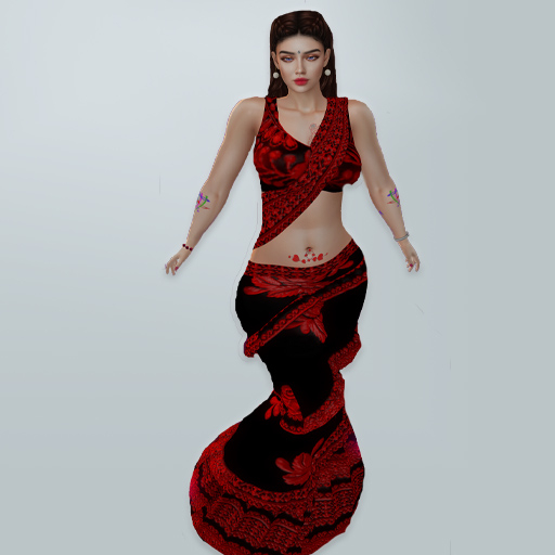 M Saree 09 Red Thread Design