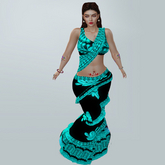 M Saree 14 Aqua Blue Thread Design