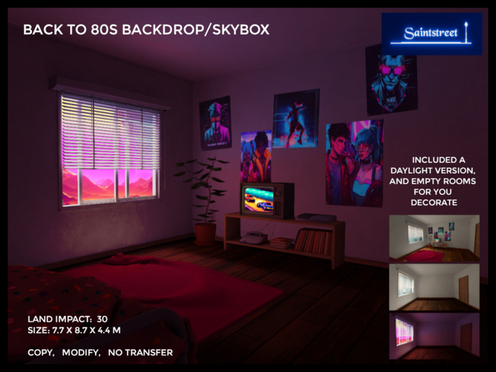Saintstreet Back to 80s Backdrop-Skybox (Wear me)