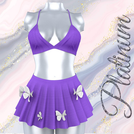 Purple White Butterfly OUTFIT