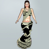M Saree 25 Cream Thread Design