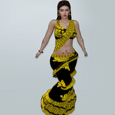 M Saree 22 D Yellow Thread Design