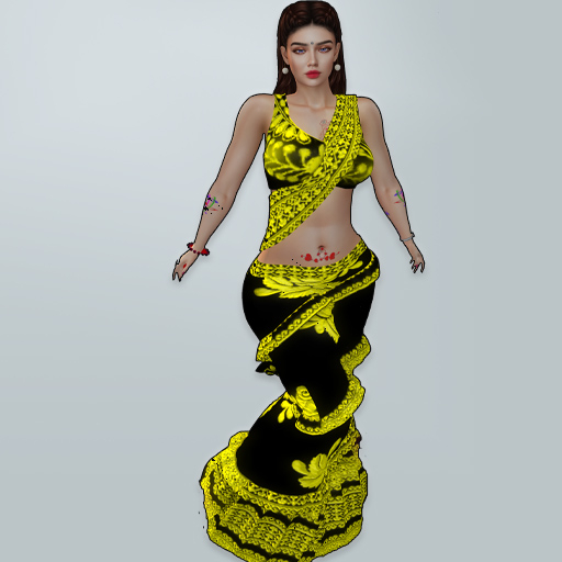 M Saree 21 Yellow Thread Design