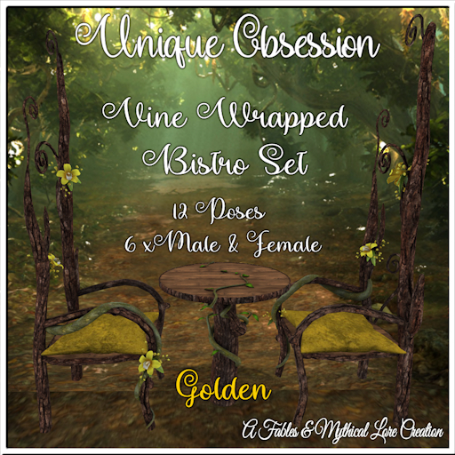 [UO]-Vine Wrapped Bistro Set-GOLDEN