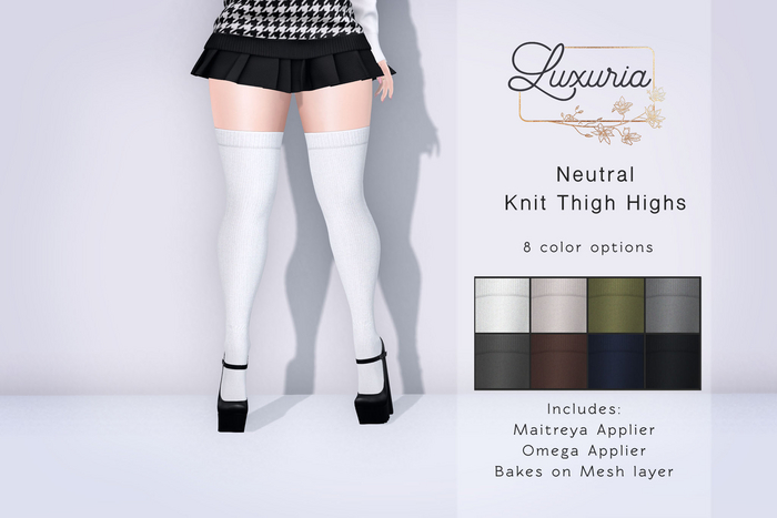 Luxuria - Neutral Knit Thigh Highs