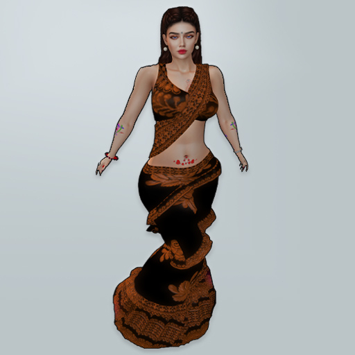 M Saree 32 Brown Thread Design