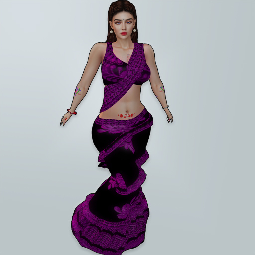 M Saree 35 Violet Thread Design