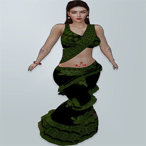 M Saree 40 Olive Green Thread Design