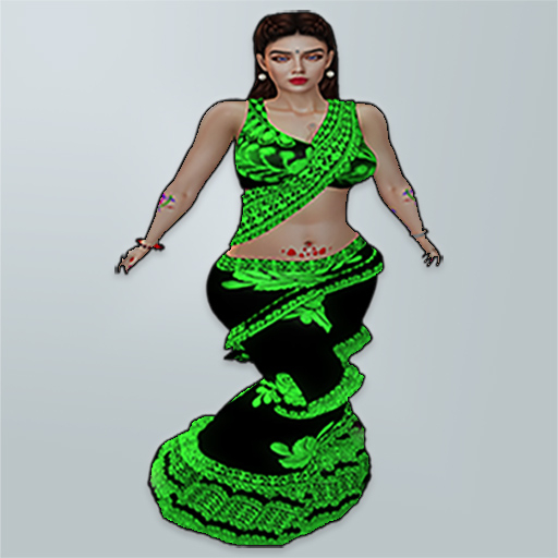 M Saree 41 F Green Thread Design