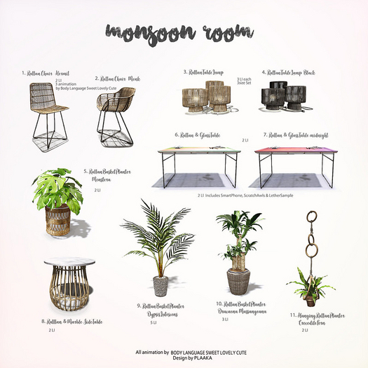 PLAAKA - RattanTableLamp Black