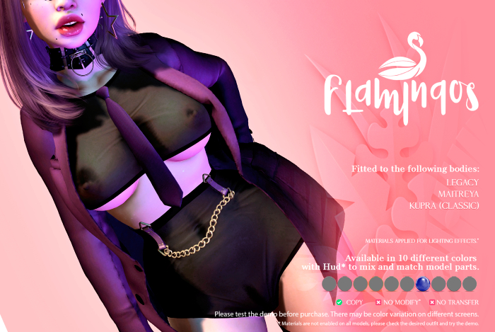*Flamingos* Business Top - Blue