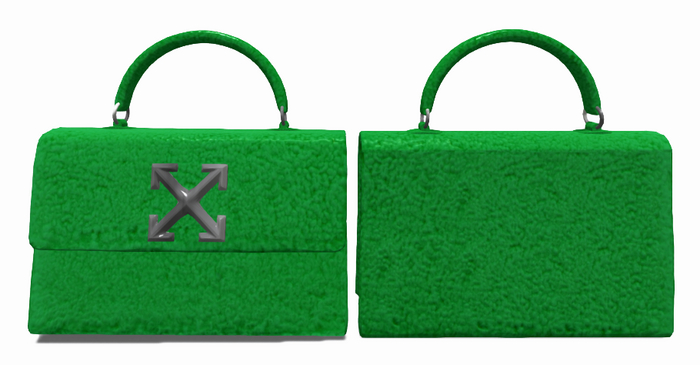 Hollyhood Furry WHITE Bag - Green Fur