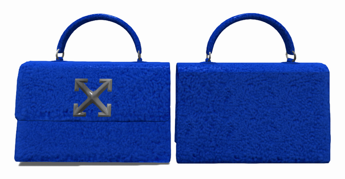 Hollyhood Furry WHITE Bag - Blue Fur