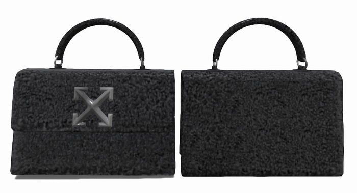 Hollyhood Furry WHITE Bag - Black Fur