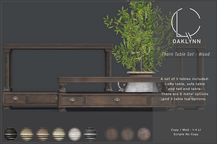 Oaklynn Thorn Table Set - Wood